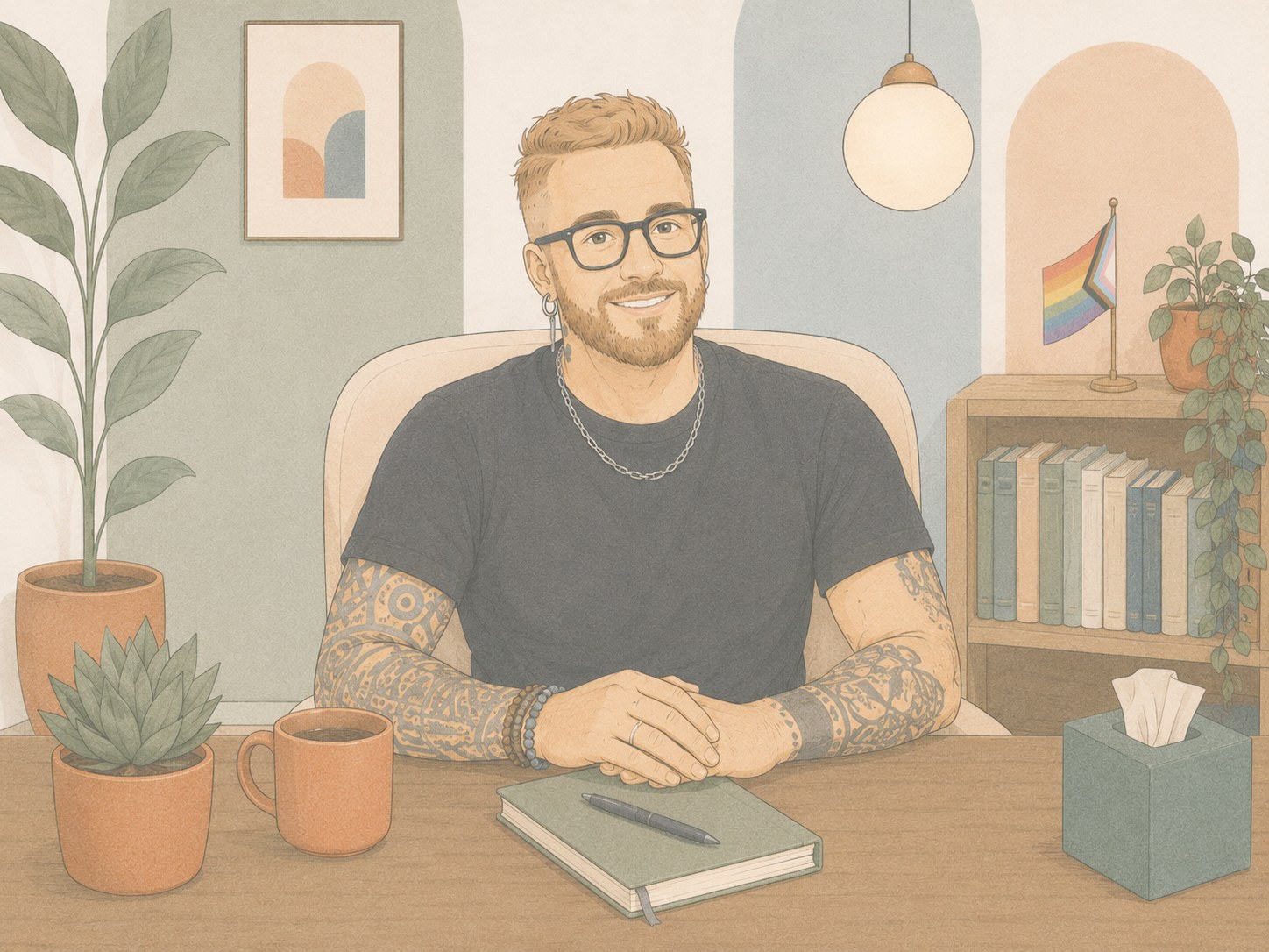 Kris at their desk