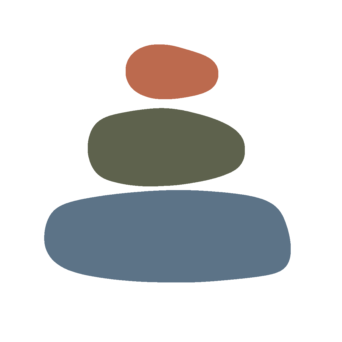 Stacked stone cairn, the brand mark